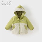 戴维贝拉（DAVE＆BELLA）童装防水保暖宝宝棉袄男童儿童棉服女童外套冬季棉衣冬装夹棉衣服 小恐龙【DB4237680-B】 110 cm（建议身高100-110cm）