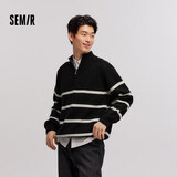 森马（Semir）森柔|毛衫男冬季含羊毛针织衫半开襟毛衣情侣内搭101724107206