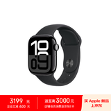Apple Watch Series 10 GPS+蜂窝款42毫米亮黑色铝金属表壳黑色运动型表带M/L MWXN3CH/B*企业专享
