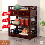 瑞呈堂（RUICHENGTANG） 实木茶水柜小茶几古典中式明清酒柜茶叶柜置物架储物收纳餐边柜 B款胡桃色 无需安装60*35*75高