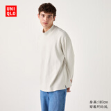 优衣库男女装柔软针织摇粒绒高领套头衫T恤休闲保暖打底衫469949 01 乳白色 S /165/84A