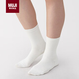 无印良品（MUJI）男女通用 合脚直角 袜口无橡筋袜 袜子 米白色 均码 23-25cm