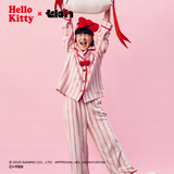 野兽派家居（tbh）宋雨琦同款三丽鸥Hello Kitty法兰绒家居服套装冬季可外穿睡衣女 Hello Kitty法兰绒家居服 粉红条纹 S