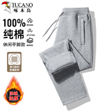 啄木鸟（TUCANO）休闲裤男加绒保暖纯棉宽松直筒裤男士时尚运动休闲卫裤长裤子男装