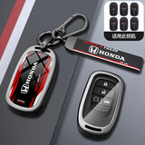 亿智谷2026款本田CRV钥匙套雅阁思域型格皓影冠道凌派英仕派XRV合金包扣 K款-【黑色赛道风】双扣皮绳款