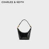 CHARLES&KEITH鳗鱼纹链条手提斜挎迷你包生日礼物送女友CK6-40681202-1 Black黑色 XXS