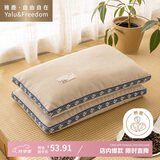 雅鹿·自由自在 荞麦枕头枕芯 荞麦壳麻绒立体花草枕颈椎枕 单只装 米色