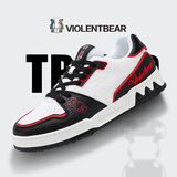 暴力熊男鞋春季新品板鞋男休闲鞋透气牛皮增高潮鞋情侣女鞋百搭鞋子男