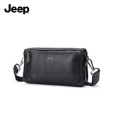 JEEP吉普男士单肩包斜挎包头层牛皮邮差包通勤胸包 生日礼物送老公