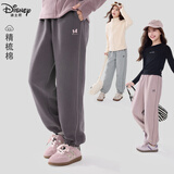 迪士尼（Disney）女童裤子春秋季新款儿童运动裤洋气大童休闲卫裤 EK070薄墨灰 140