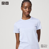 优衣库合作款女装大师T圆领T恤短袖正肩素色白T474404 61 水蓝色 L /160/88A