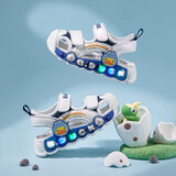 B.Duck小黄鸭儿童包头凉鞋夏季男女童发光鞋时尚灯鞋凉鞋5026米蓝25