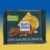 瑞特滋（RITTER SPORT） 德国进口瑞特斯波德运动巧克力排块 碎扁桃仁香橙黑巧克力100g