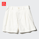 优衣库女装麻棉短裤/休闲裤子473696 01 乳白色 M /160/66A