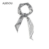 AJIDOU阿吉豆【线下商城同款】桑蚕丝腰果花丝巾系脖绑发发带职场百搭