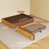 十八纸 折叠床单人床隐形床办公室午睡午休床隐藏伸缩双人床纸板床创意 高32宽150cm棕色【双人】配椰棕海绵垫