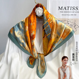 达芬奇密码真丝丝巾100%桑蚕丝真丝女2025高档真丝围巾妈妈生日礼物送长辈 玫瑰的故事