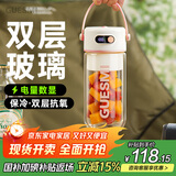 皆米（GUESMI）榨汁杯双层玻璃电动榨汁机果汁机搅拌杯小型便携家用多功能316刀头 GM-Z2501 西柚粉 600ml