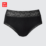 优衣库女装莫代尔混纺短裤/高腰三角内裤25秋冬新款480893 09 黑色 L /160/88