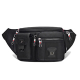 LANDESTON瑞士腰包男包斜挎包单肩多功能大容量生意收银运动干活手机零钱包 黑色