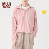 无印良品（MUJI）【防紫外线】 女式 拉链连帽衫防晒衣服外套BB12CC3S 粉红色 UPF:40+ 均码（160/84A）
