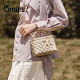 15MINS包包女新款2025菱格链条包轻奢百搭单肩斜挎手提包生日礼物送女友