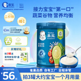 嘉宝强化钙铁锌高铁米粉宝宝辅食麦粉婴幼儿童米糊含DHA活性益生菌6月 【2段6月+】混合蔬菜味 250g