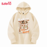 班尼路（Baleno）连帽卫衣男春秋季潮流ins简约大码带帽上衣男生宽松慵懒纯色帽衫