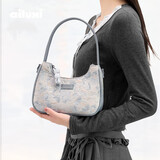 爱路喜百搭轻便油画包包女包时尚精致小包学生通勤单肩斜挎月牙包礼物