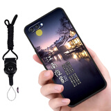 驰汉牌 适用荣耀v10手机壳BKL-AL20保护套全包防摔磨砂个性卡通男女款软壳 华为荣耀v10-江南夜景+挂绳