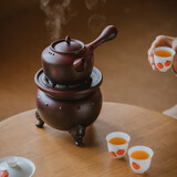 南莑围炉煮茶家用室内耐高温碳炉户外煮茶壶复古中式炭炉烧水壶煮茶器 汉鼎炉+元宝壶500ml