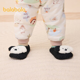 巴拉巴拉地板袜防滑点胶冬季加厚加绒婴幼儿保暖袜子学步不滑208424172204