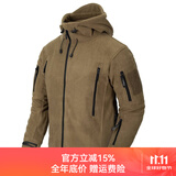 赫利肯重磅连帽抓绒衣男 秋冬季防风保暖外衣休闲加厚夹克外套 狼棕色（带帽） S (高165-175cm 重130-150斤)