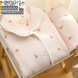 莫代尔睡衣女春秋冬季夹棉长袖套装日系可爱水蜜桃家居服可外穿 棉长袖+长裤-小桃纸【加厚款】 L建议98-115斤