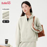 班尼路外套女开衫卫衣女装秋冬季新款潮流宽松上衣服休闲运动夹克2026年 灰绿-纯色 M