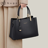 bugatti包包女包奢侈品牌2025年女款手提包斜挎单肩包情人节生日礼物 黑色 中包