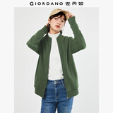 佐丹奴（Giordano）外套女纯色休闲运动风开衫立领长袖拉链卫衣女13373801