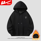 回力卫衣男冬季加绒连帽男士卫衣宽松外套男长袖t恤保暖衣服男装