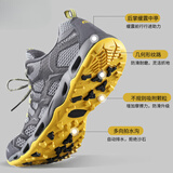 郝麦户外涉水溯溪鞋男透气防滑夏季户外登山鞋钓鱼鞋速干徒步沙滩凉鞋 深灰升级款【侧孔排水】 42