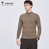 与狼共舞男装纯色圆领长袖T恤男2025秋冬新款休闲百搭打底衫男士上衣6516 咖啡色303 L (170)