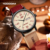 四万公里学生手表男女同款初高中生考试专用石英表复古工装风生日礼物元旦