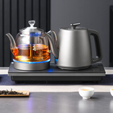 开品纯钛全自动双壶上水茶台烧水壶 恒温24小时烧水电热水壶 泡茶专用电茶炉嵌入式茶具套装茶盘一体 1L 纯钛20X37CM 煮茶烧水 桶装水款