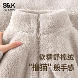 班尼路（Baleno）S&K摇粒绒立领开衫毛外套女款2025年春秋季双面加绒加厚保暖上衣