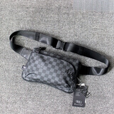 NMCKNM ck英国高档品牌香港潮牌潮牌英伦格子胸包腰包男士斜挎单 黑色