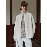 MSBEAST野兽小姐 进口美利奴皮毛一体外套女羊羔毛皮草大衣丨飘雪宁冬 奶油白 M