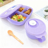 特百惠（Tupperware）可微波加热饭盒 上班族学生午餐便当盒 塑料密封冷藏保鲜饭菜汤碗 思丽康微波午餐3件套-冰沙紫