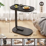 坤奉轻奢沙发边几茶几家用小户型客厅现代简约阳台北欧卧室床边小桌子 【简约款】星耀黑-小号【24*35*57】