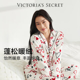 维多利亚的秘密（Victoria's Secret）田曦薇同款 宅度假法兰绒暖舒绒柔软舒适秋冬套装睡衣礼物