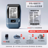 精臣M2/M3热转印智能标签打印机 多功能便携蓝牙固定资产线缆低温条形码手持小型碳带不干胶贴纸打印 M2标配：1卷色带+送1卷透明标签+送便携包
