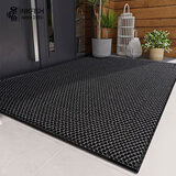 墨斗鱼入户门地垫防滑脚垫别墅大门口蹭土耐脏地毯弹力王典雅灰80*120cm